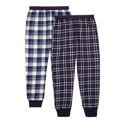 J by Jasper Conran Boys' navy checked print pyjama bottoms